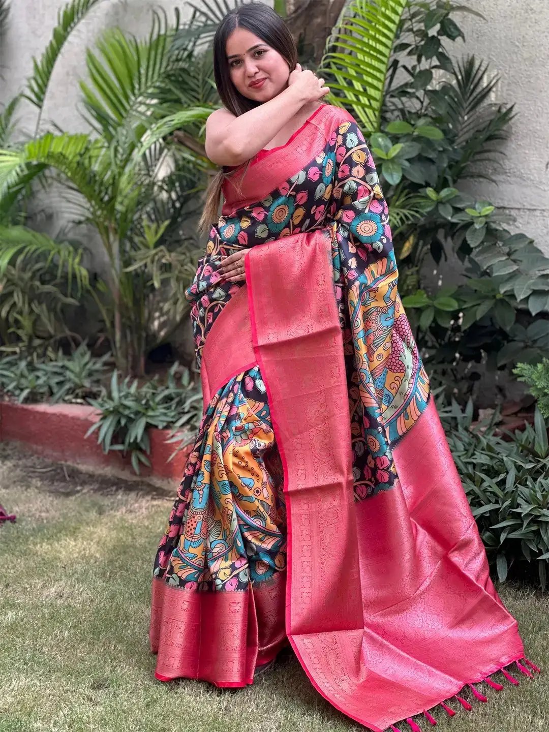 Soft Silk Kalamkari Digital Print Saree