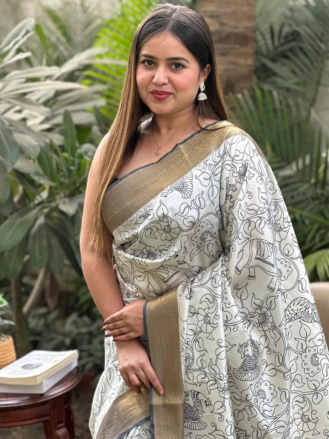 Stunning Kalamkari and Block Print Work Saree by My Store