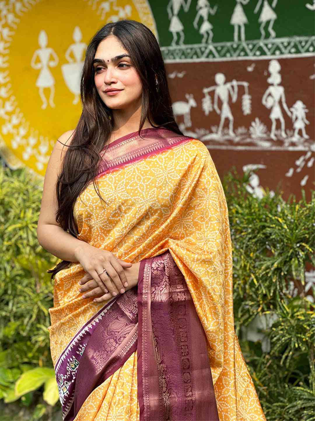 Soft Silk Bandhej Digital Printed Saree by My Store