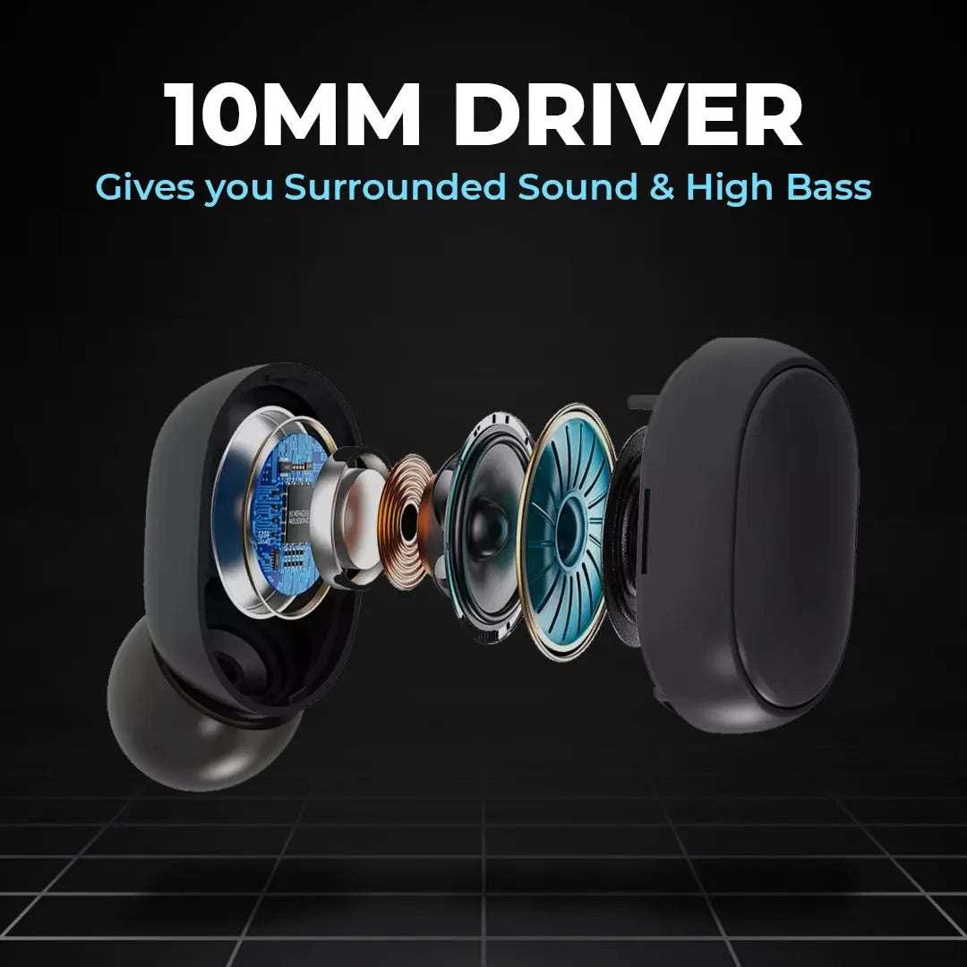 CurvePod Bluetooth Earbuds | 30 Hrs Playtime + High Bass