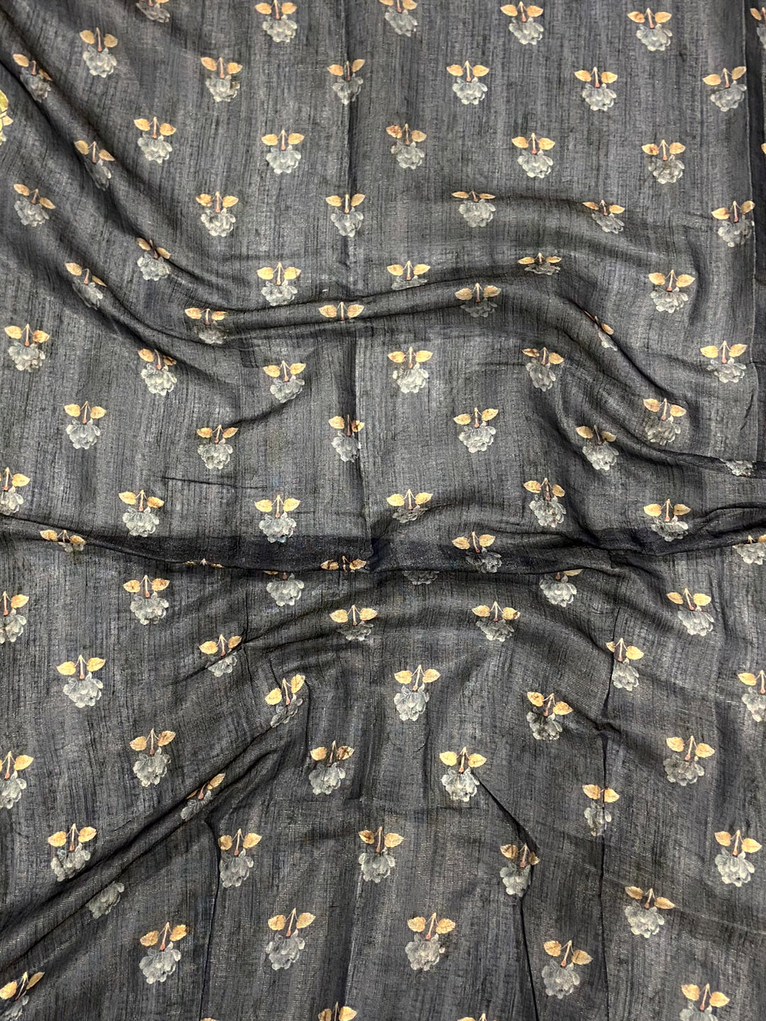 Black Tissue Chanderi Kalamkari Saree