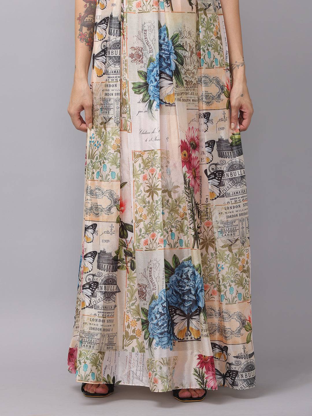 Sweetheart Neck Multi Color Dress by My Store