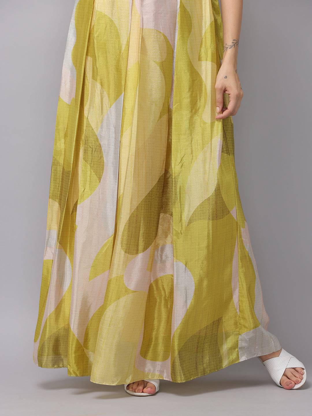 Spring Green Abstract Print Dress by My Store