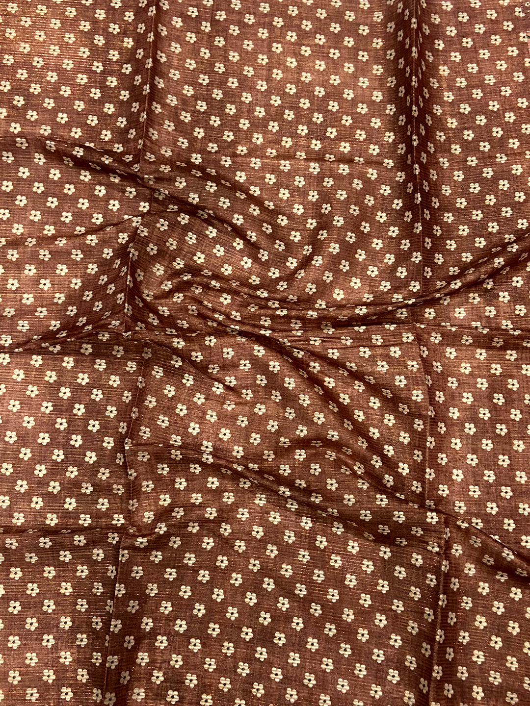 Pastel Pink Zari Tussar Floral Print Saree by My Store