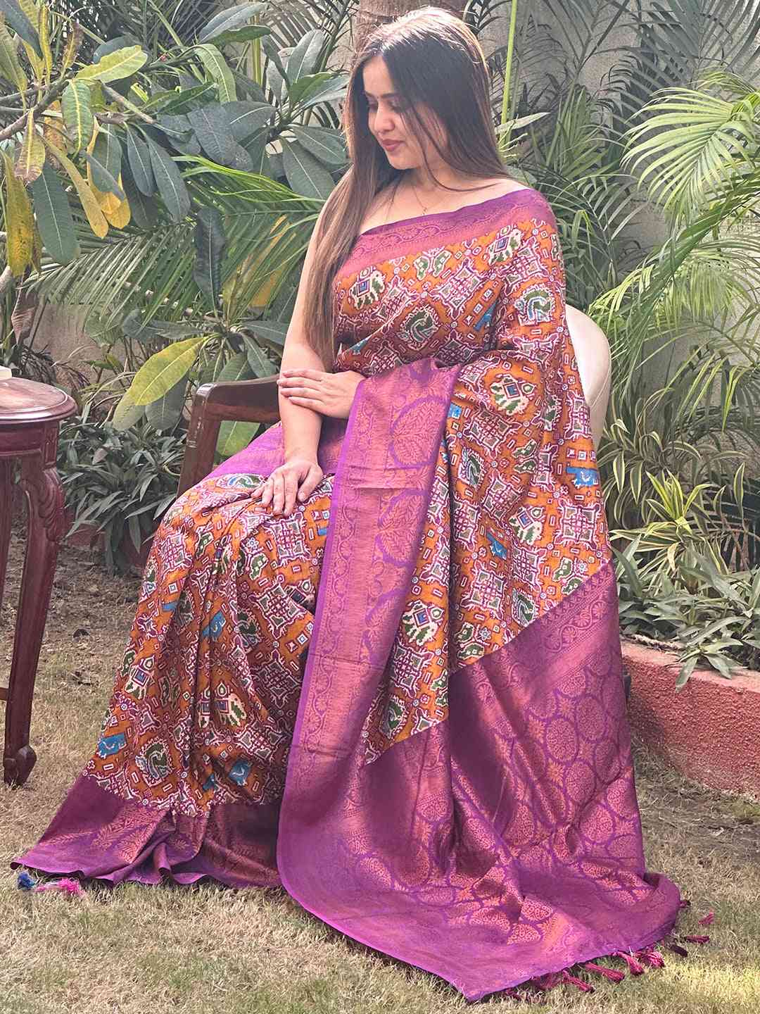 Honey Yellow Colour Dola Silk Saree With Gold And Silver Zari Work by My Store