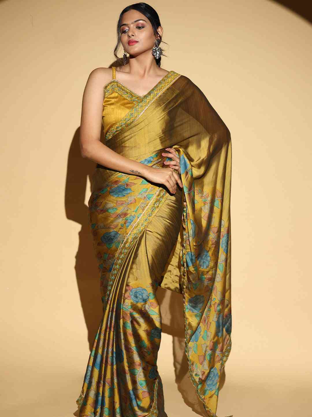 Soft Georgette Green Colour Party Wear Designer Saree by My Store