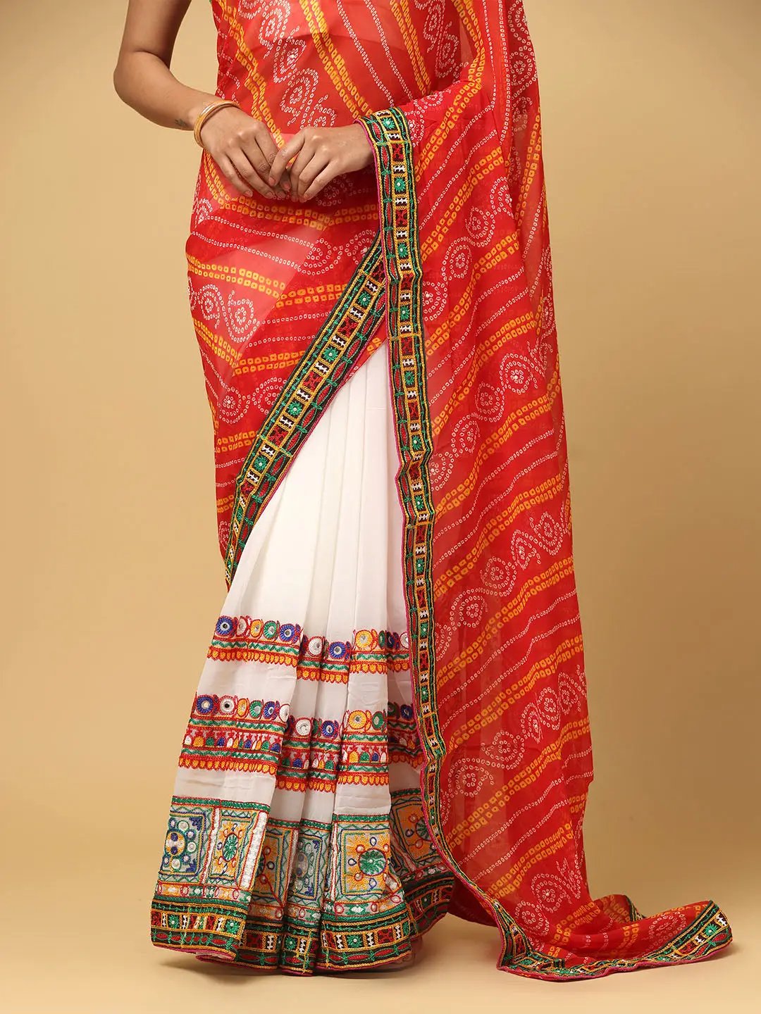 Royal Katchi Embroidery Festive Wear Saree by My Store