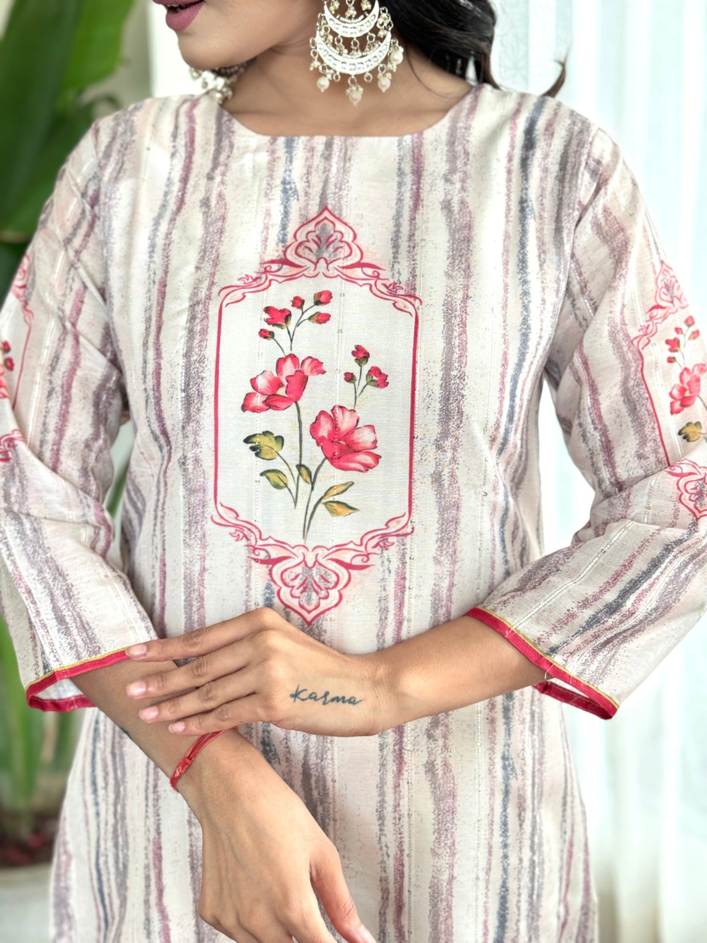 Festival Wear Muslin White Kurta Set