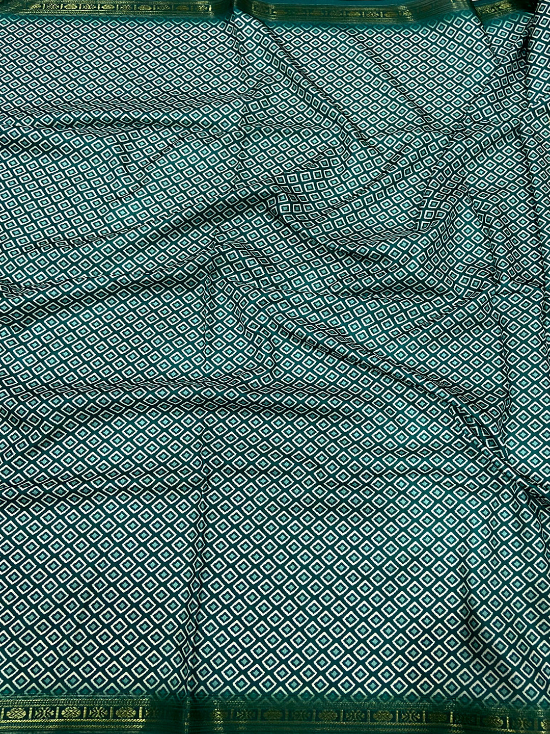 Sky Blue Jungle Printed Silk Saree by My Store