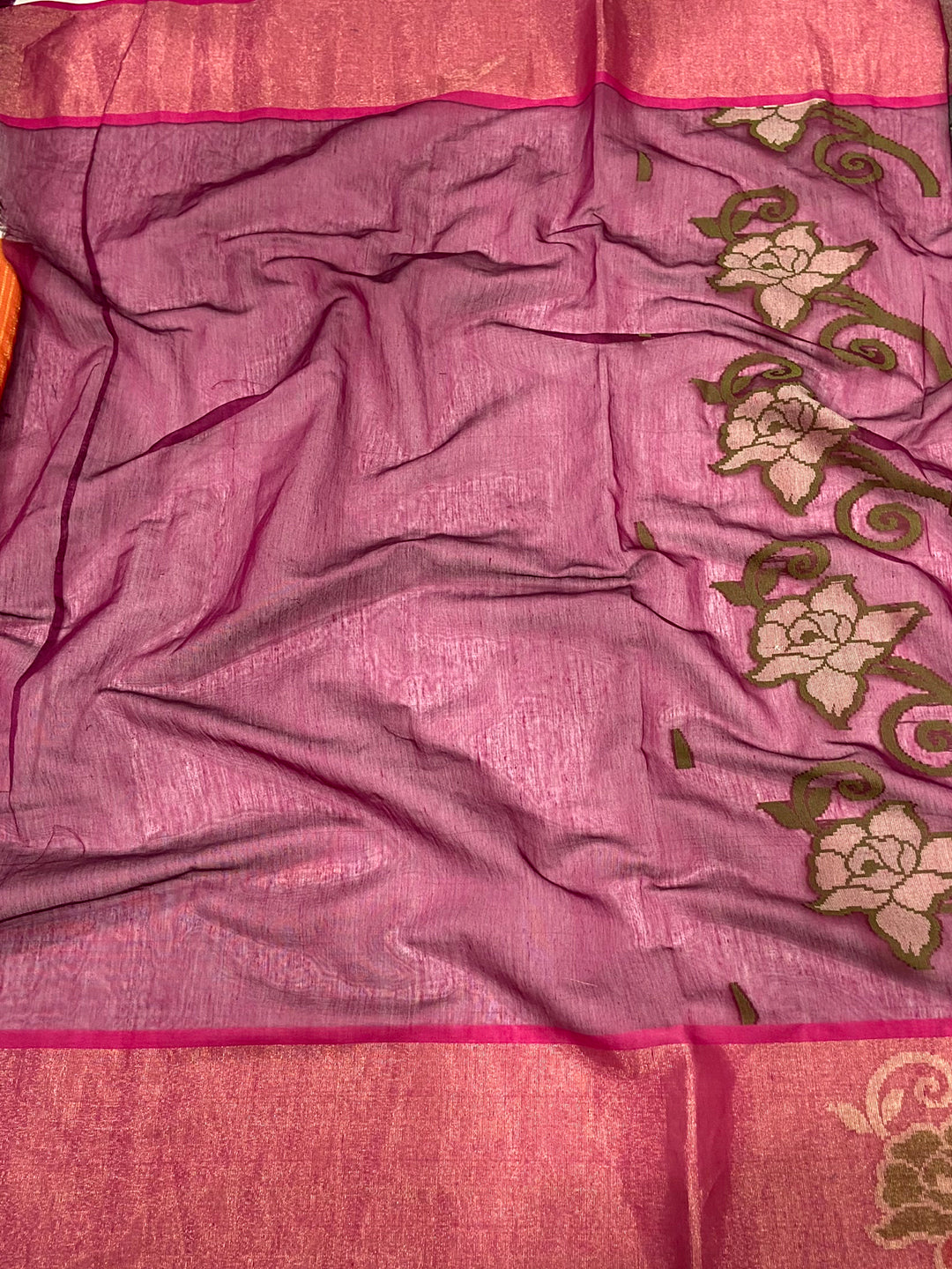 Black Soft Chanderi Pochampally Ikkat Saree