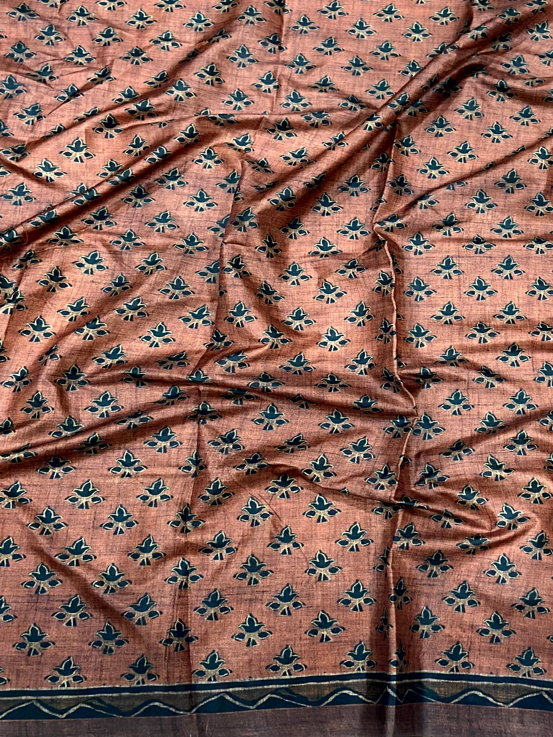 Brown Soft Dola Silk Printed Saree by My Store