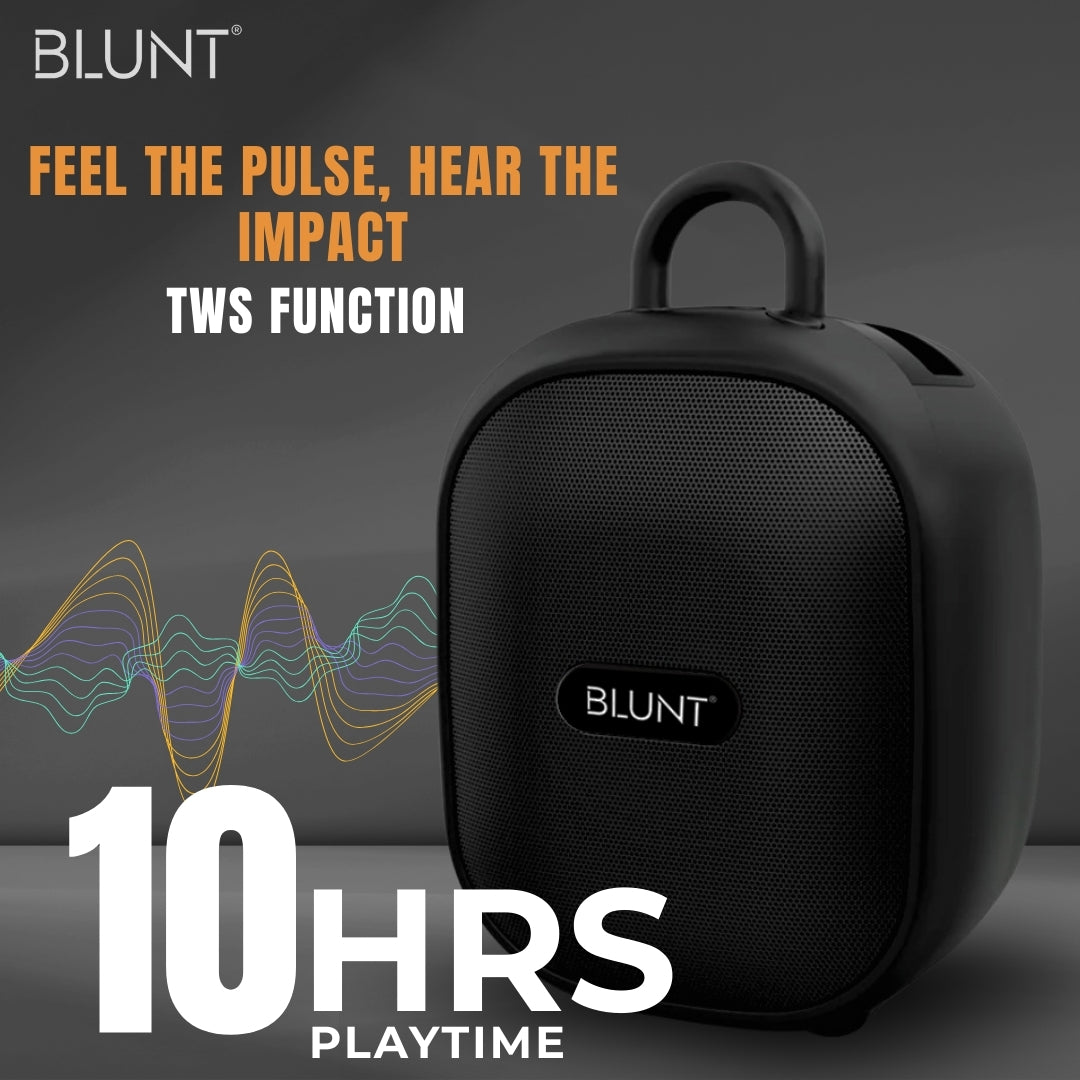 BLUNT SOUNDWAVE M3 - 15W Portable Bluetooth Speaker with TWS, FM, SD Card & Volume Control