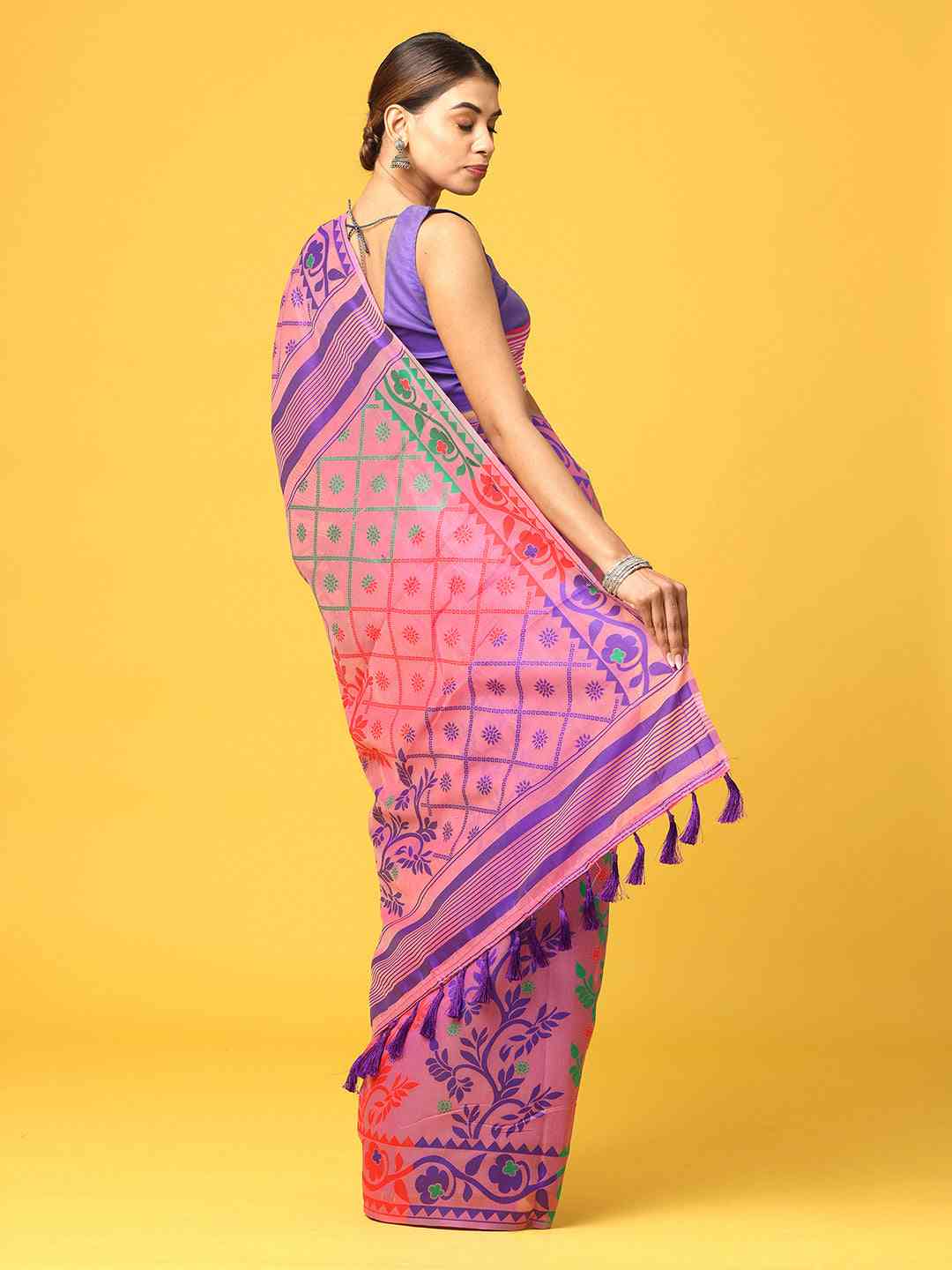 Lovely Dhakai Jamdani Light Weight Cotton Silk Saree by My Store