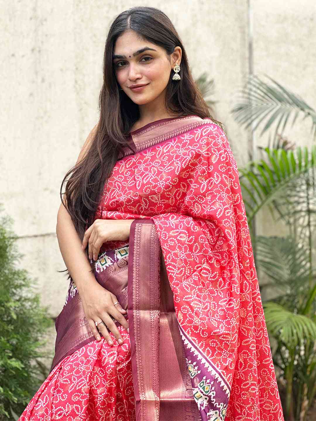 Soft Silk Bandhej Digital Printed Saree by My Store
