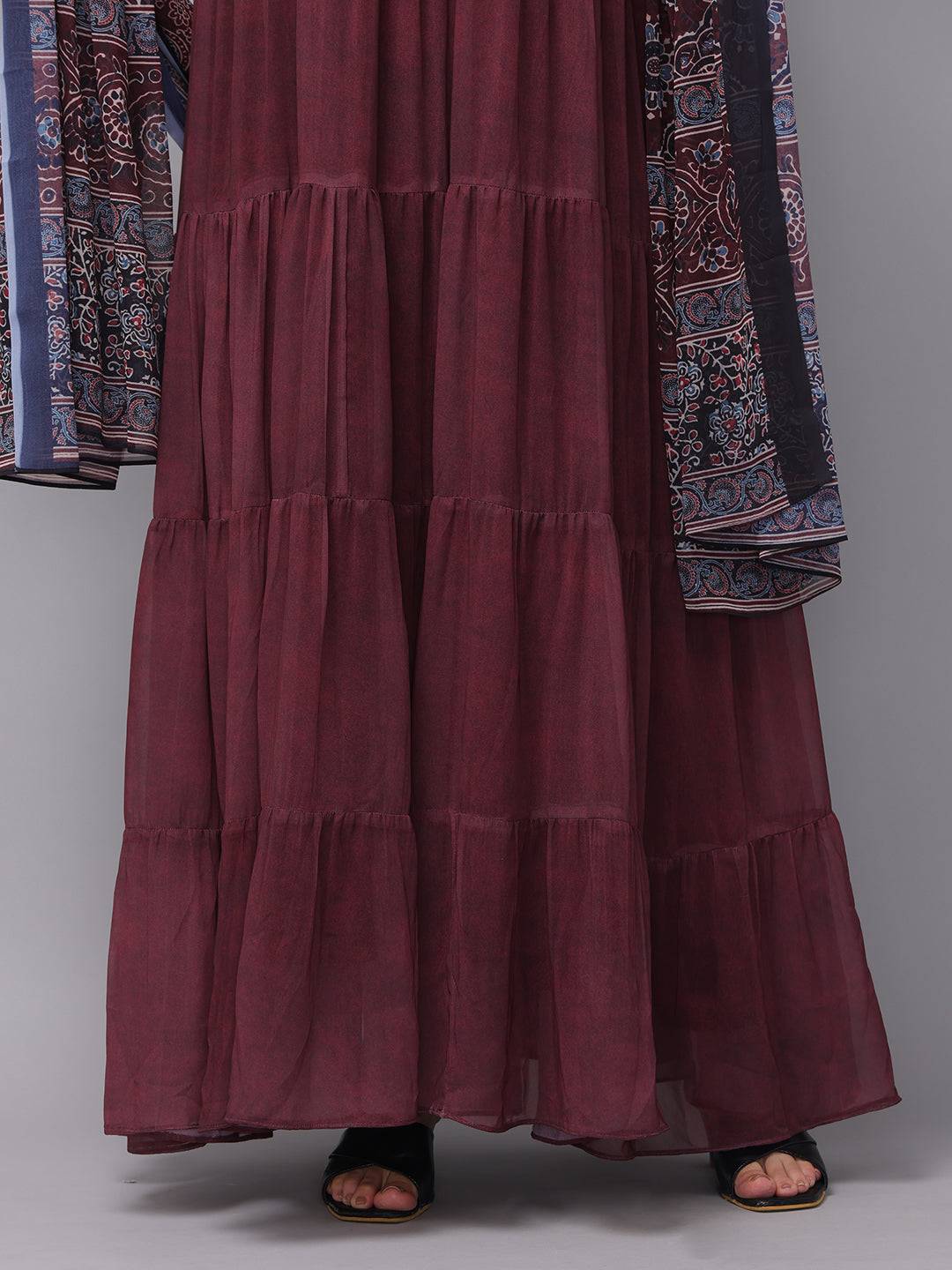 Mulberry Round Neck Long Dress by My Store