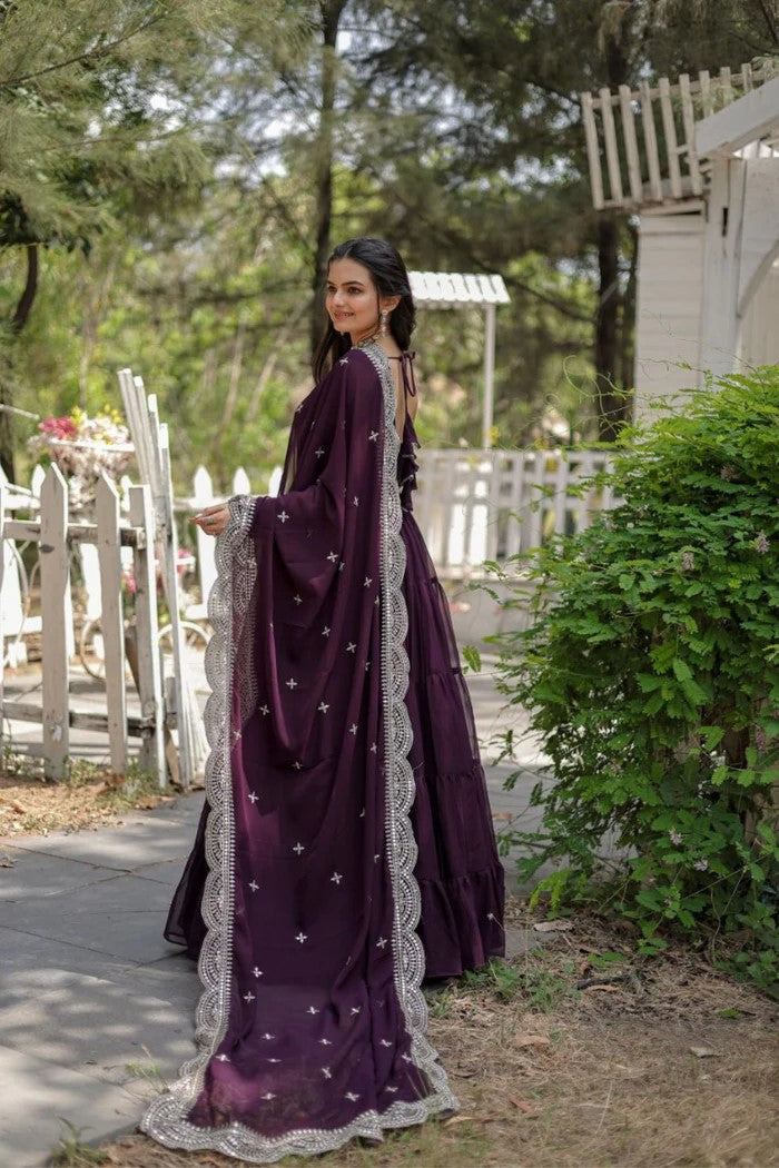 Georgette Party Wear Ready Made Anarakali Suit