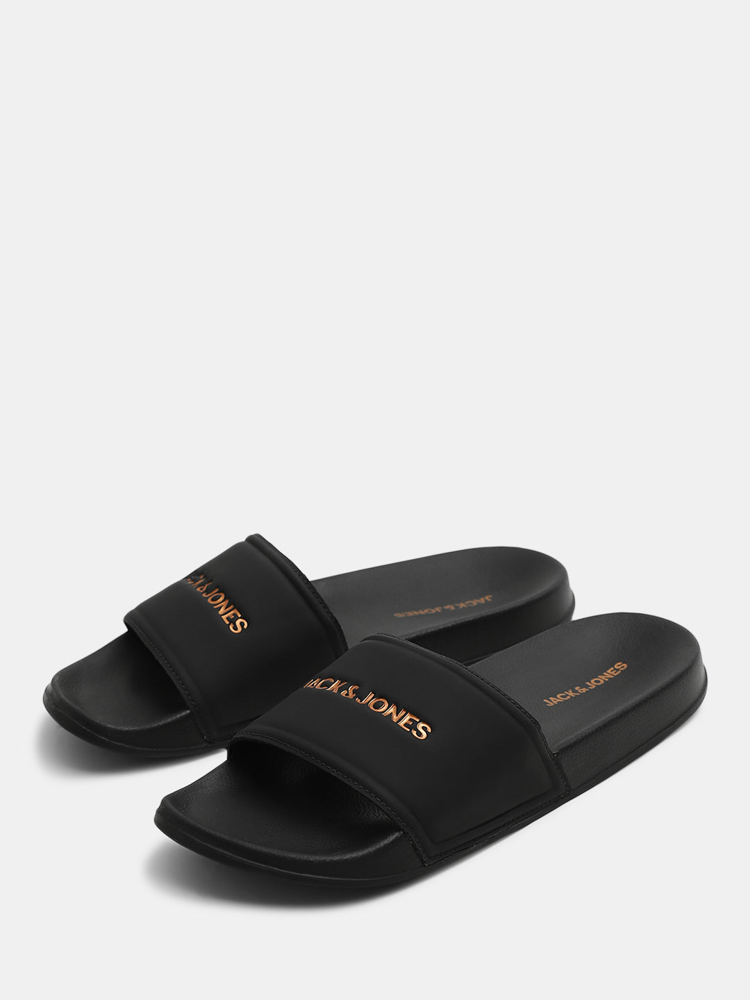 Black Small Logo Pool Sliders