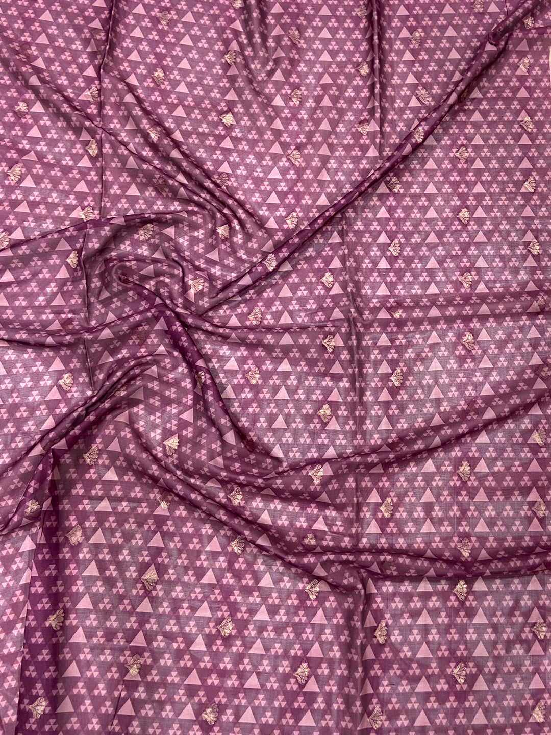 Mauve Kalamkari Ombre Crepe Silk Saree by My Store