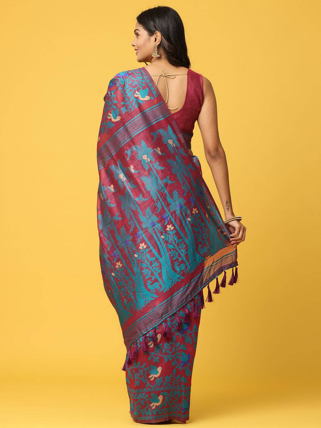 Stylish Dhakai Jamdani Light Weight Cotton Silk Saree by My Store