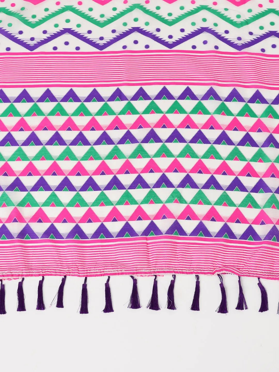 Elegance Dhakai Jamdani Cotton Silk Saree by My Store