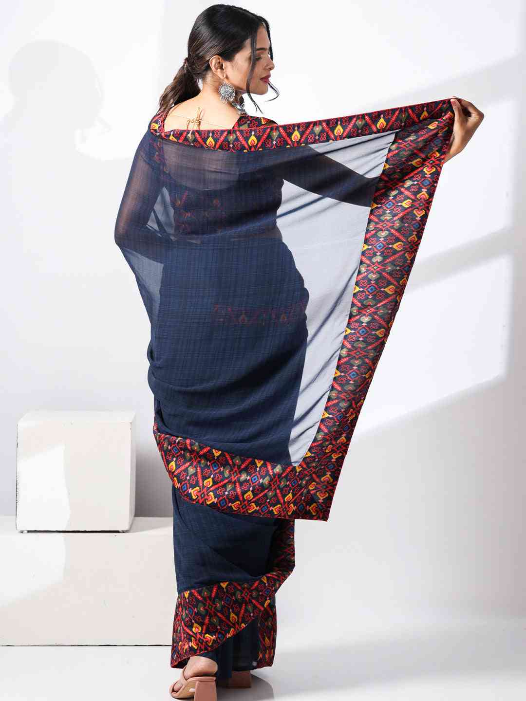Soft Georgette Multi Colored Saree by My Store