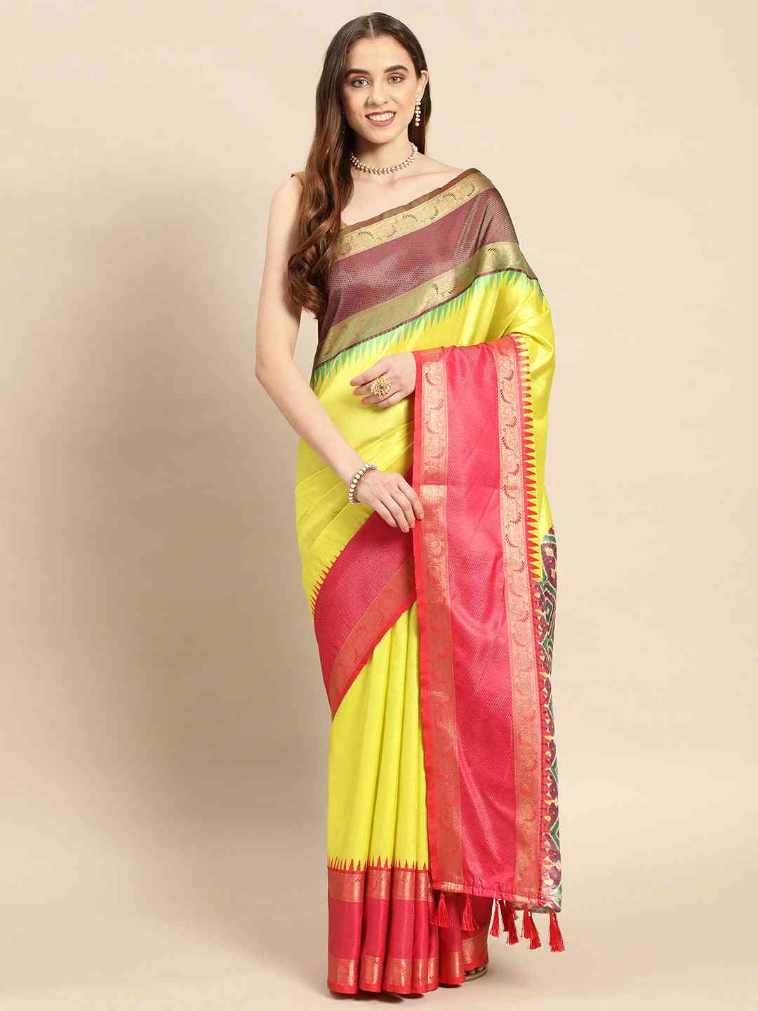Exclusive Ganga Jamuna Pattu Border Banarasi Soft Silk Saree by My Store