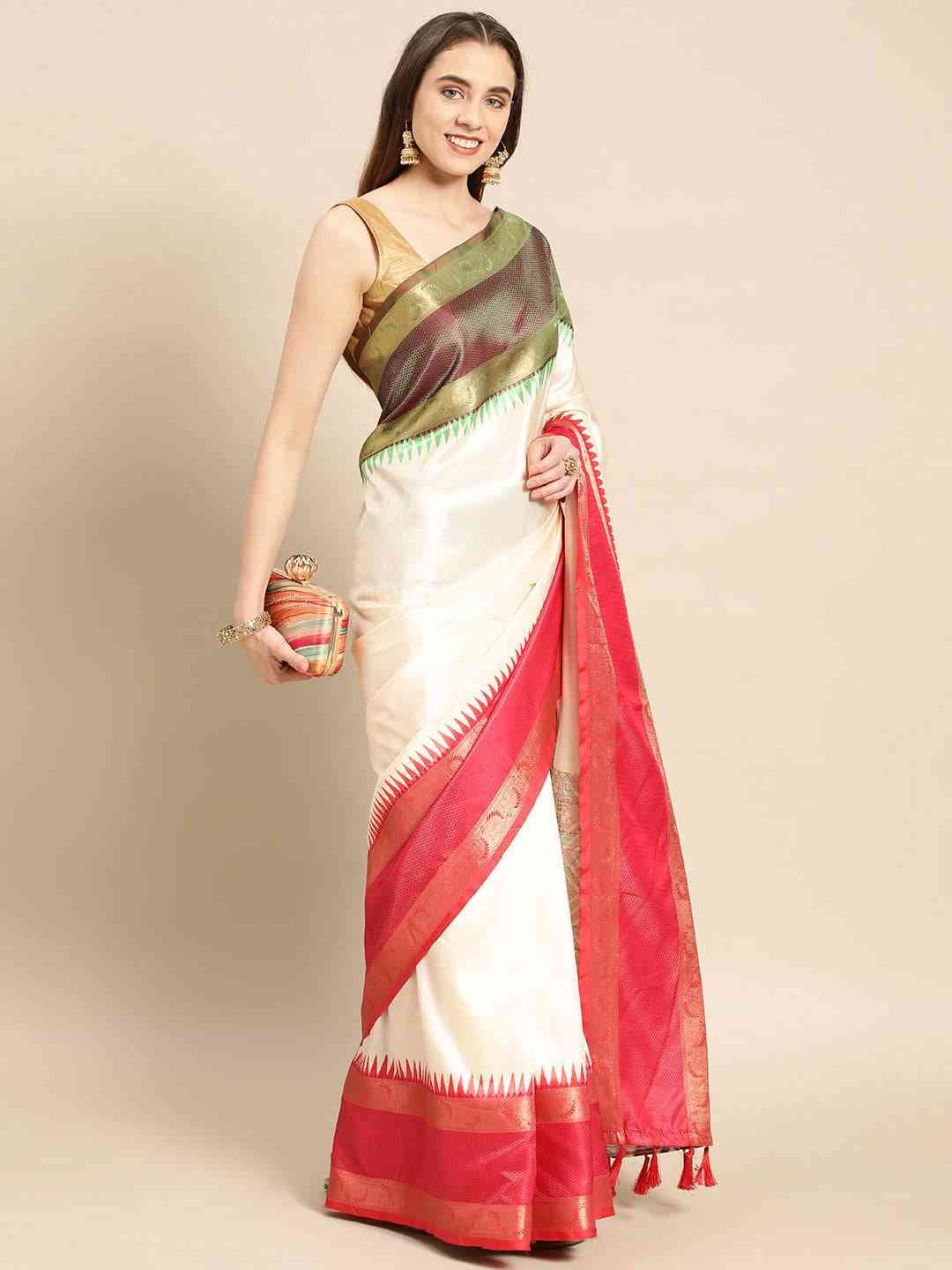 Exclusive Ganga Jamuna Pattu Border Banarasi Soft Silk Saree by My Store