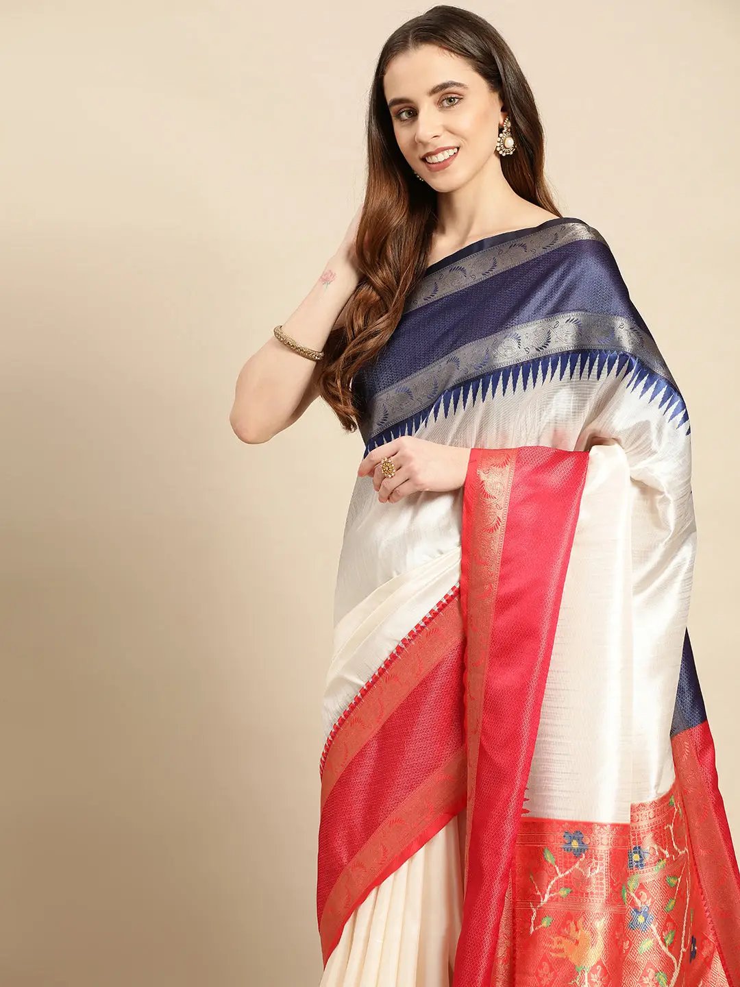 Exclusive Ganga Jamuna Pattu Border Banarasi Soft Silk Saree by My Store