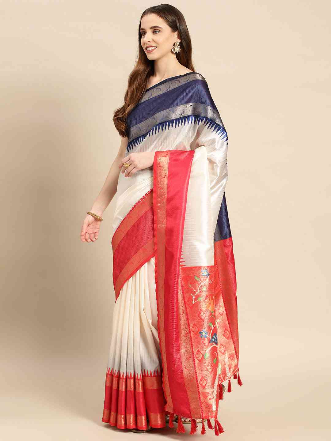 Exclusive Ganga Jamuna Pattu Border Banarasi Soft Silk Saree by My Store