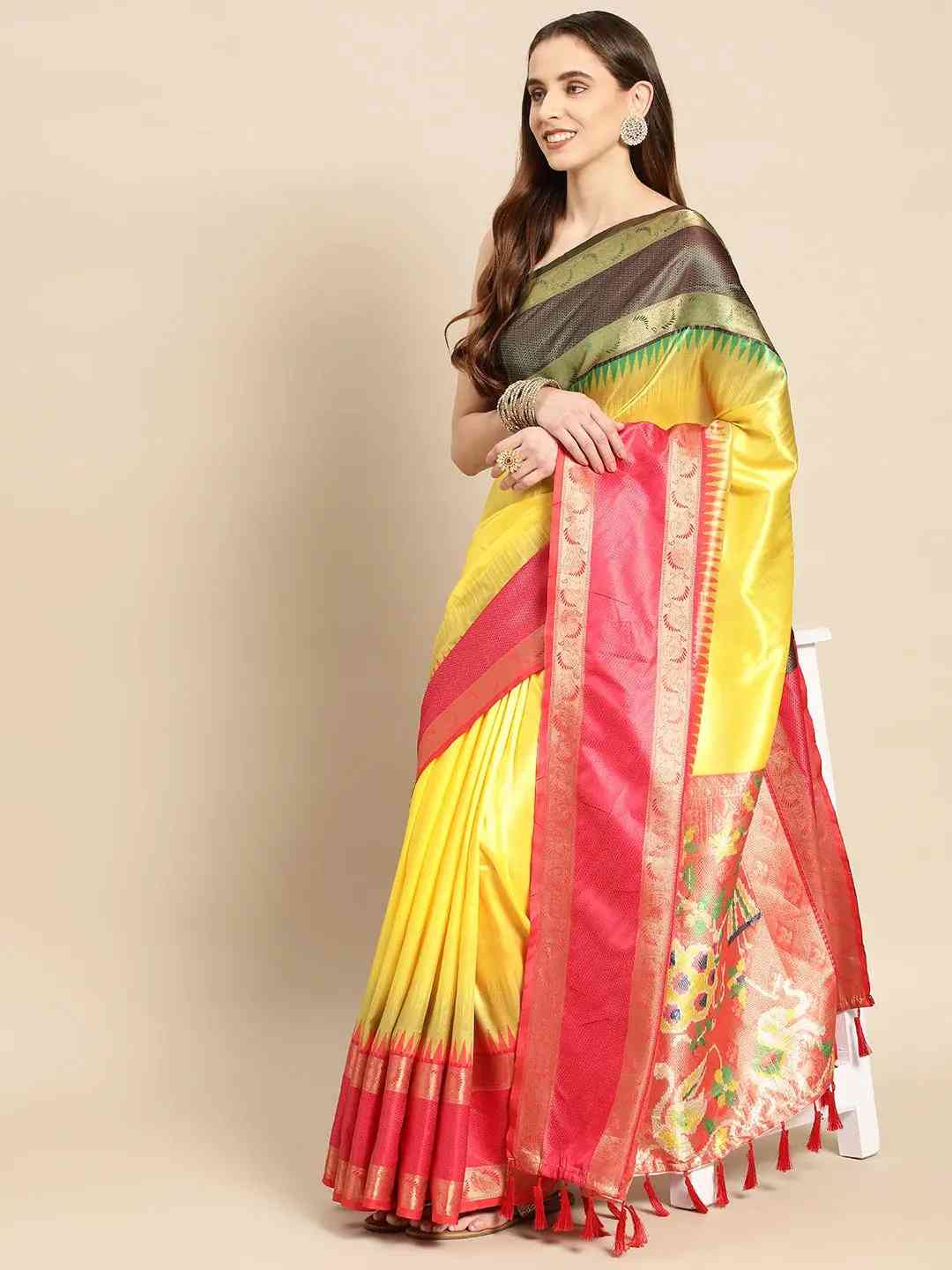 Exclusive Ganga Jamuna Pattu Border Banarasi Soft Silk Saree by My Store