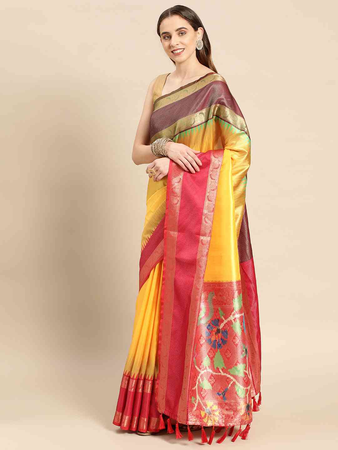 Exclusive Ganga Jamuna Pattu Border Banarasi Soft Silk Saree by My Store