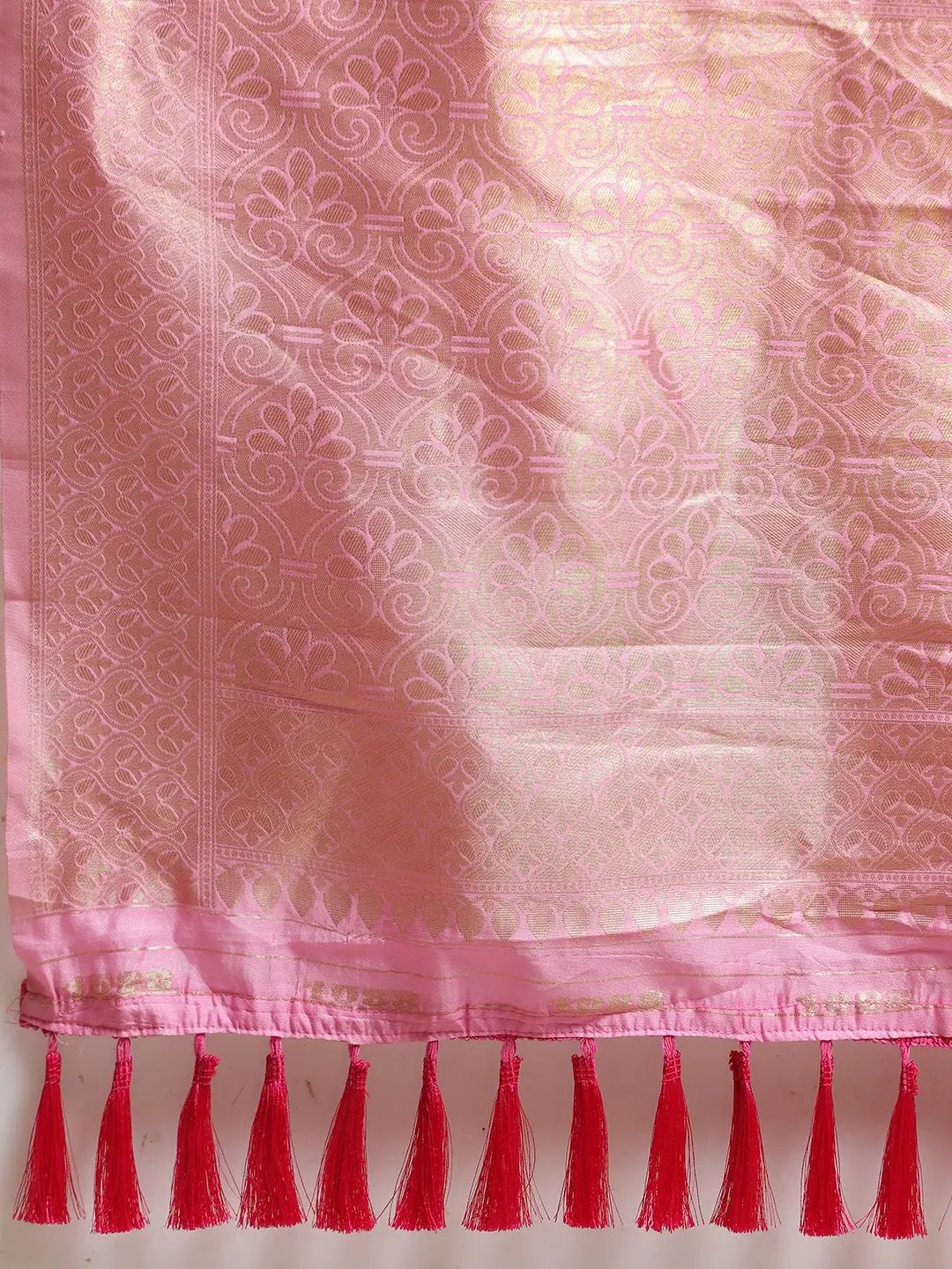 Banarasi Geometric Design Pink Colour Katan Silk Saree