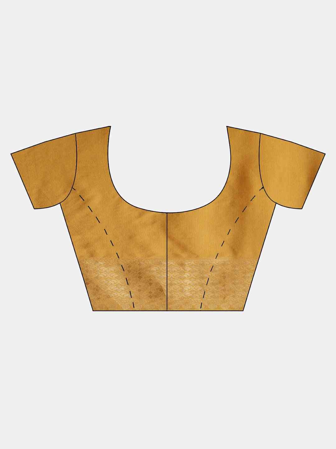 Banarasi Geometric Printed Honey Yellow Colour Zari Silk Saree by My Store