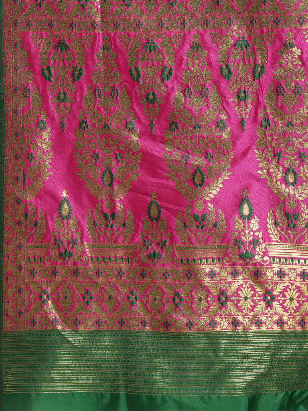Stylish Green Colour Silk Woven Design Banarasi Saree by My Store