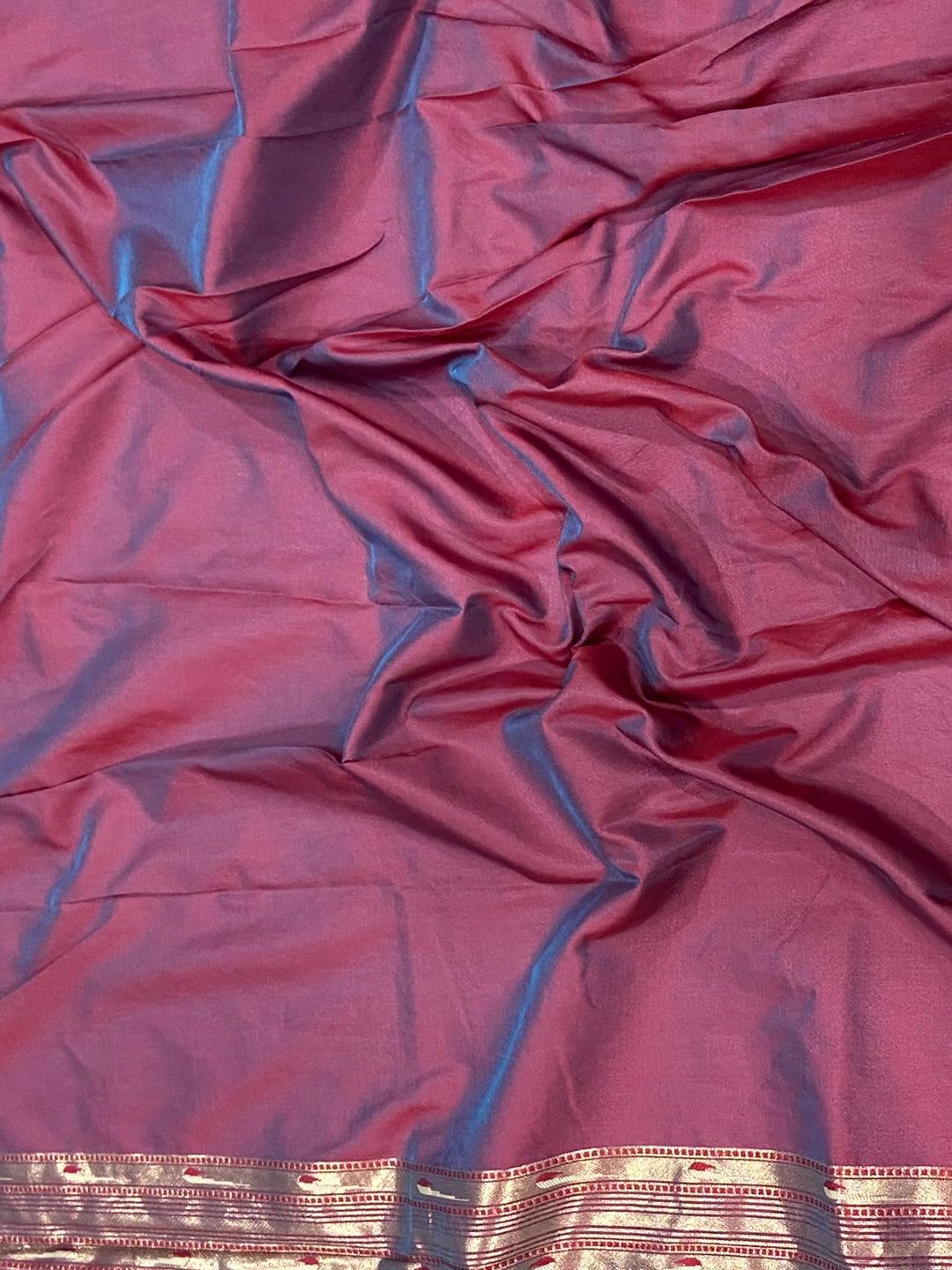 Sky Blue Paithani Silk Pichwai Woven Saree by My Store