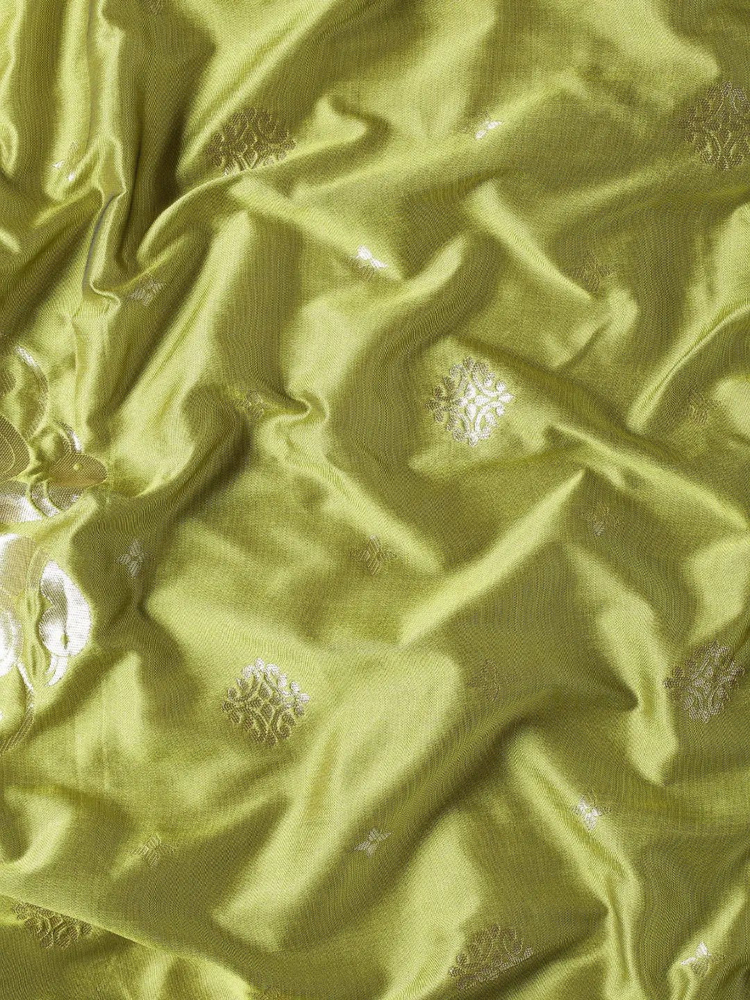 Pista Colour Yevla Paithani Minakari Work Silk Saree by My Store