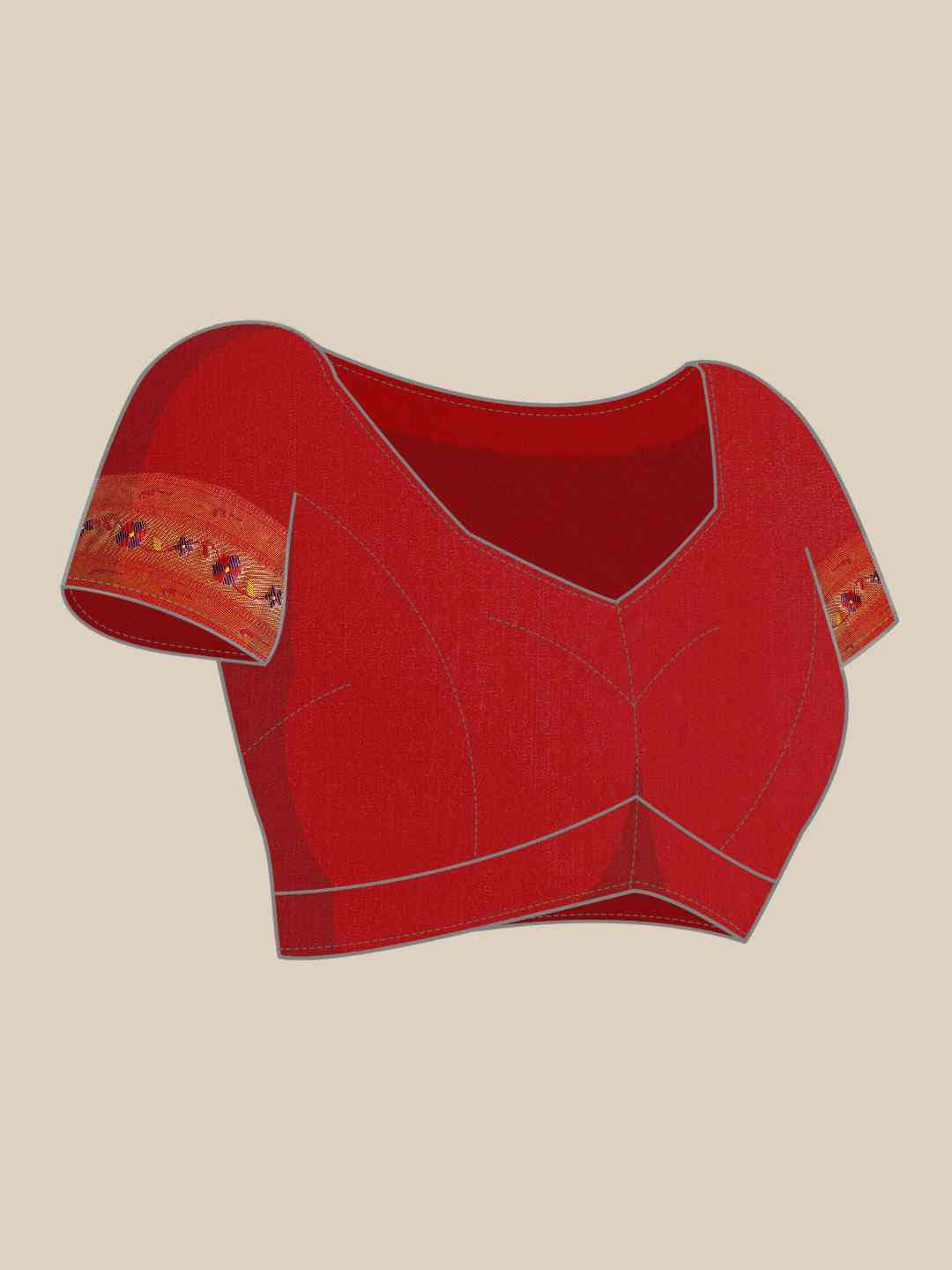 Exquisite Yevla Paithani Minakari Work Silk Saree in Red Colour by My Store