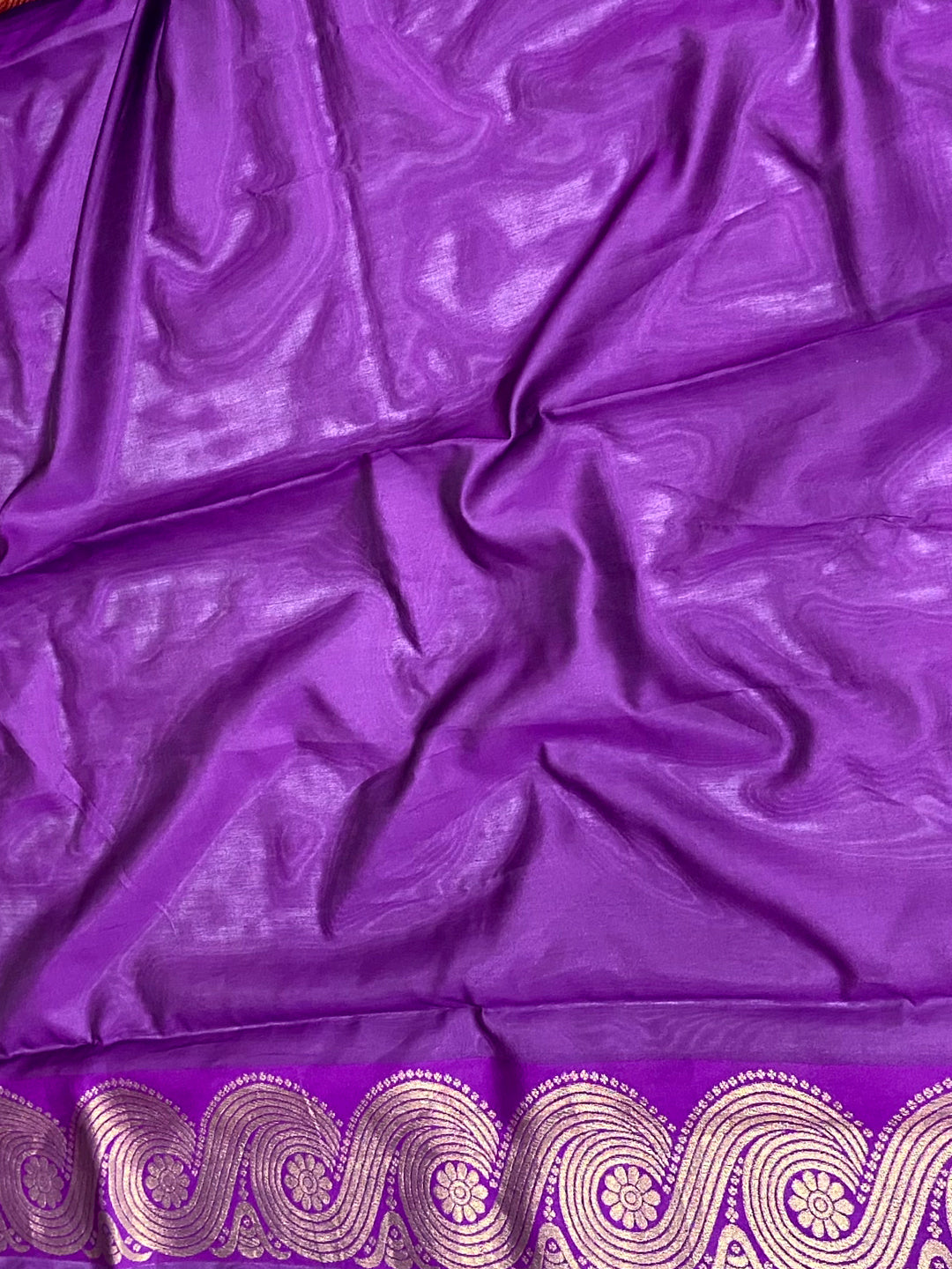 Rust Orange Banarasi Katan Silk Saree