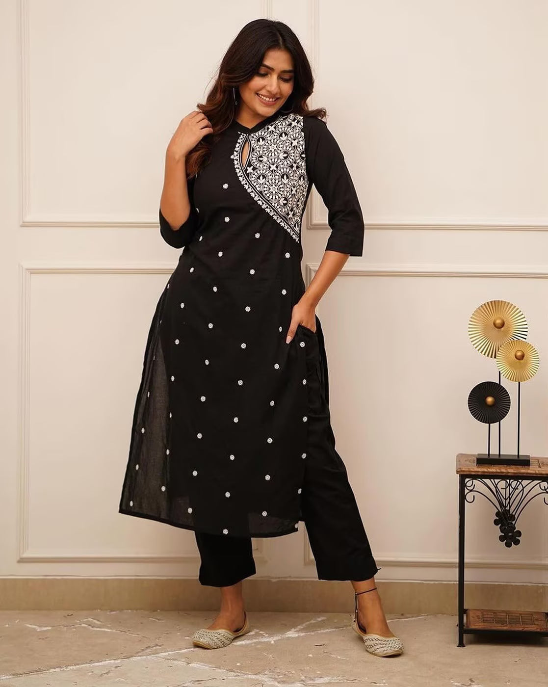 Festival Wear Black Kurta With Pant