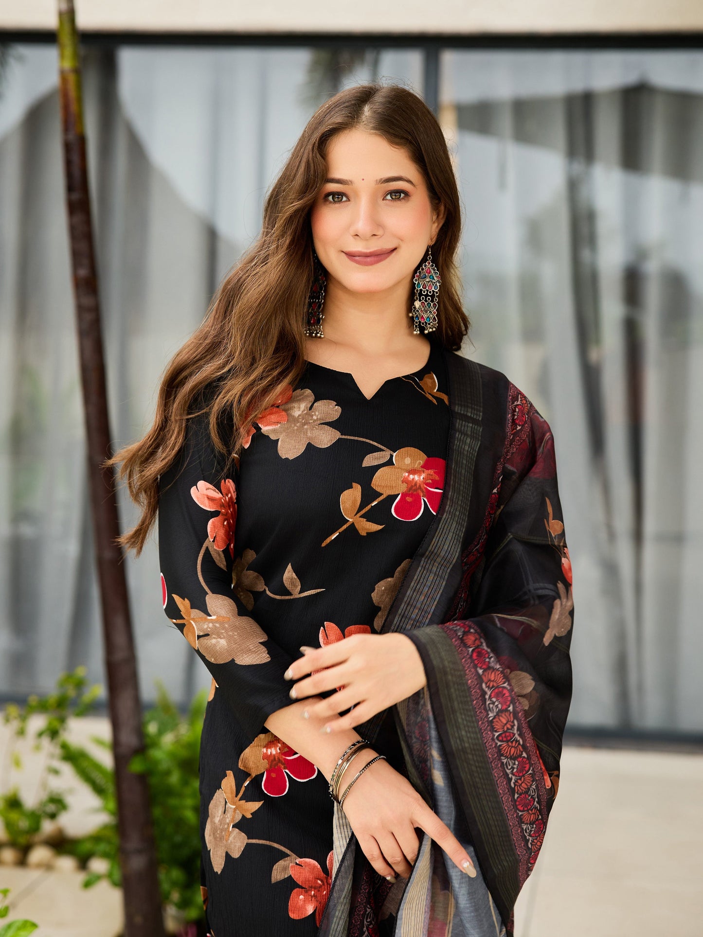 Stylish Black Printed Kurta Set for Women – Ethnic & Casual Wear