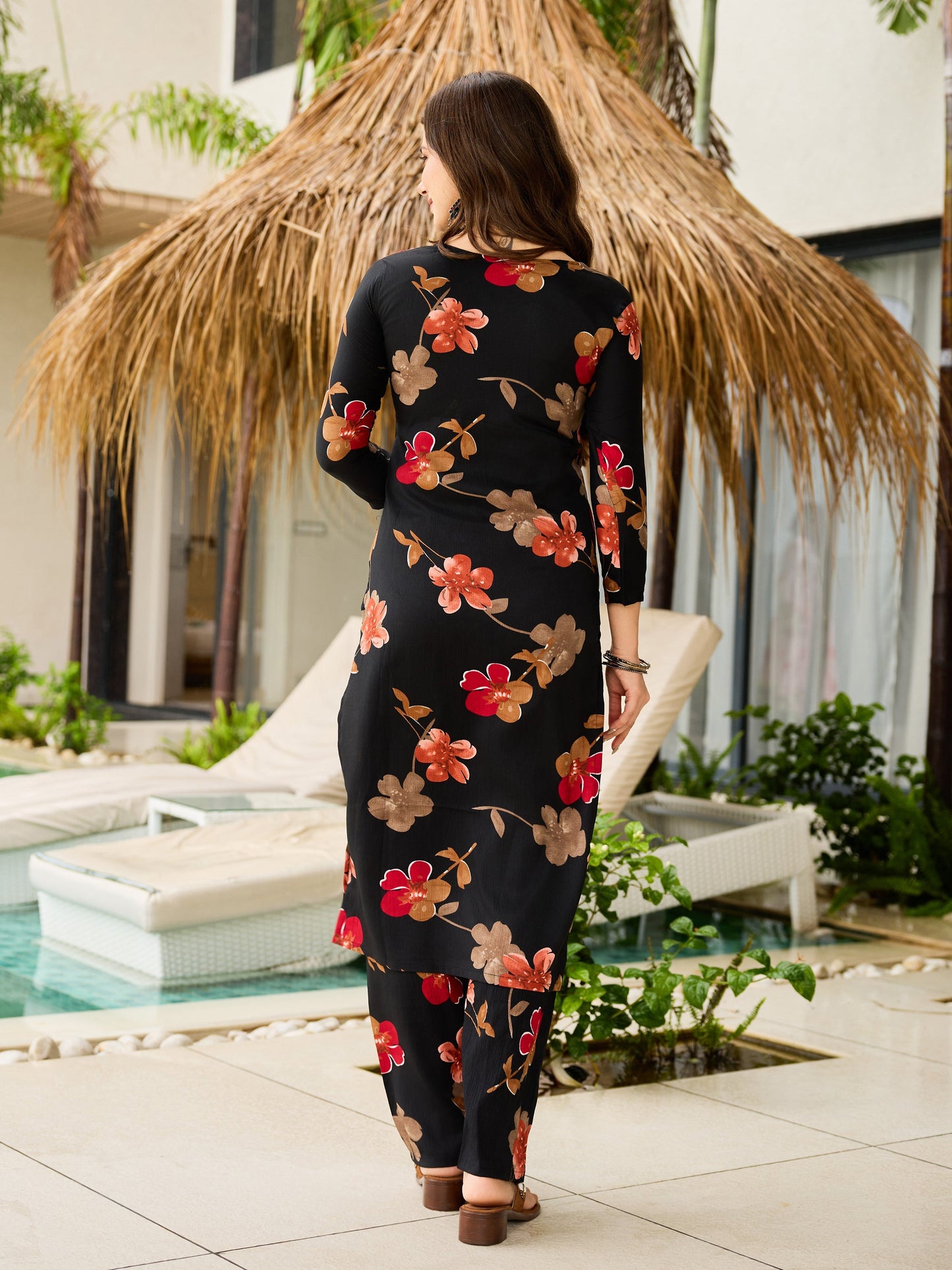 Stylish Black Printed Kurta Set for Women – Ethnic & Casual Wear