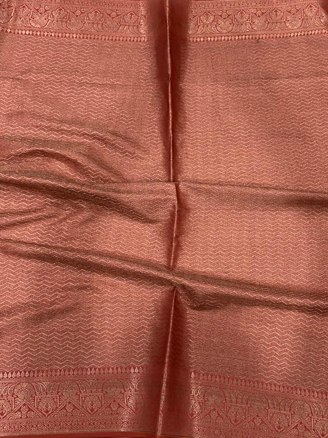 Coral Bamboo Silk Floral Saree by My Store