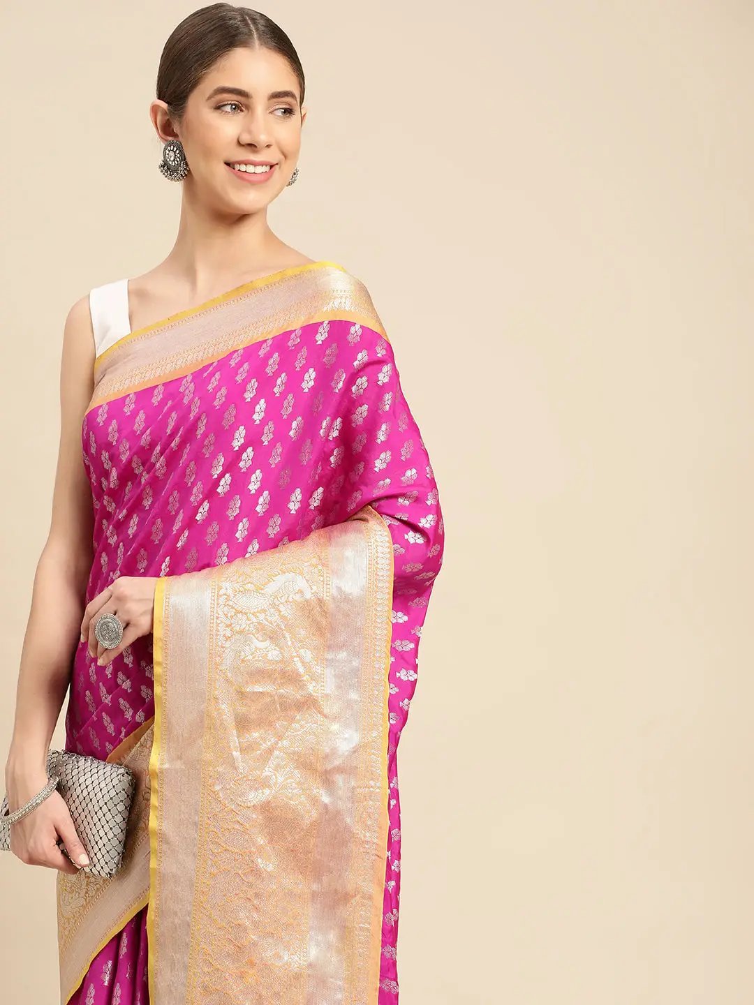 Pink Banarasi Katan Silk Festive Wear Saree