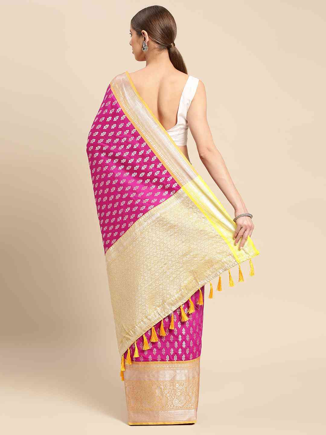 Pink Banarasi Katan Silk Festive Wear Saree