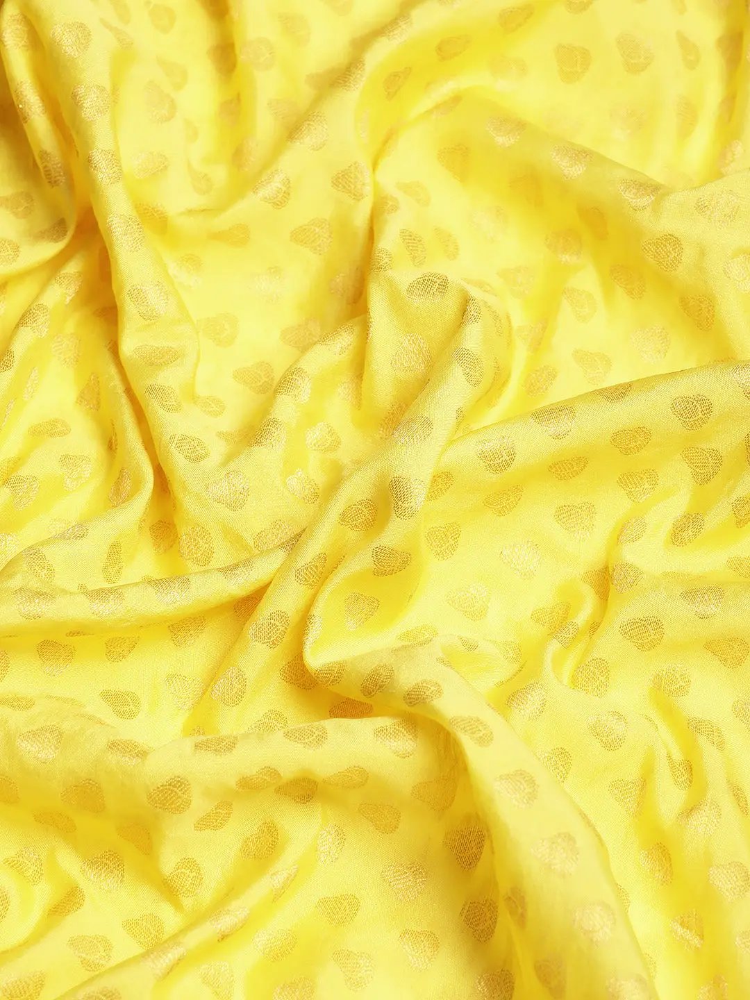 Yellow Banarasi Katan Butti Design Festive Wear Saree