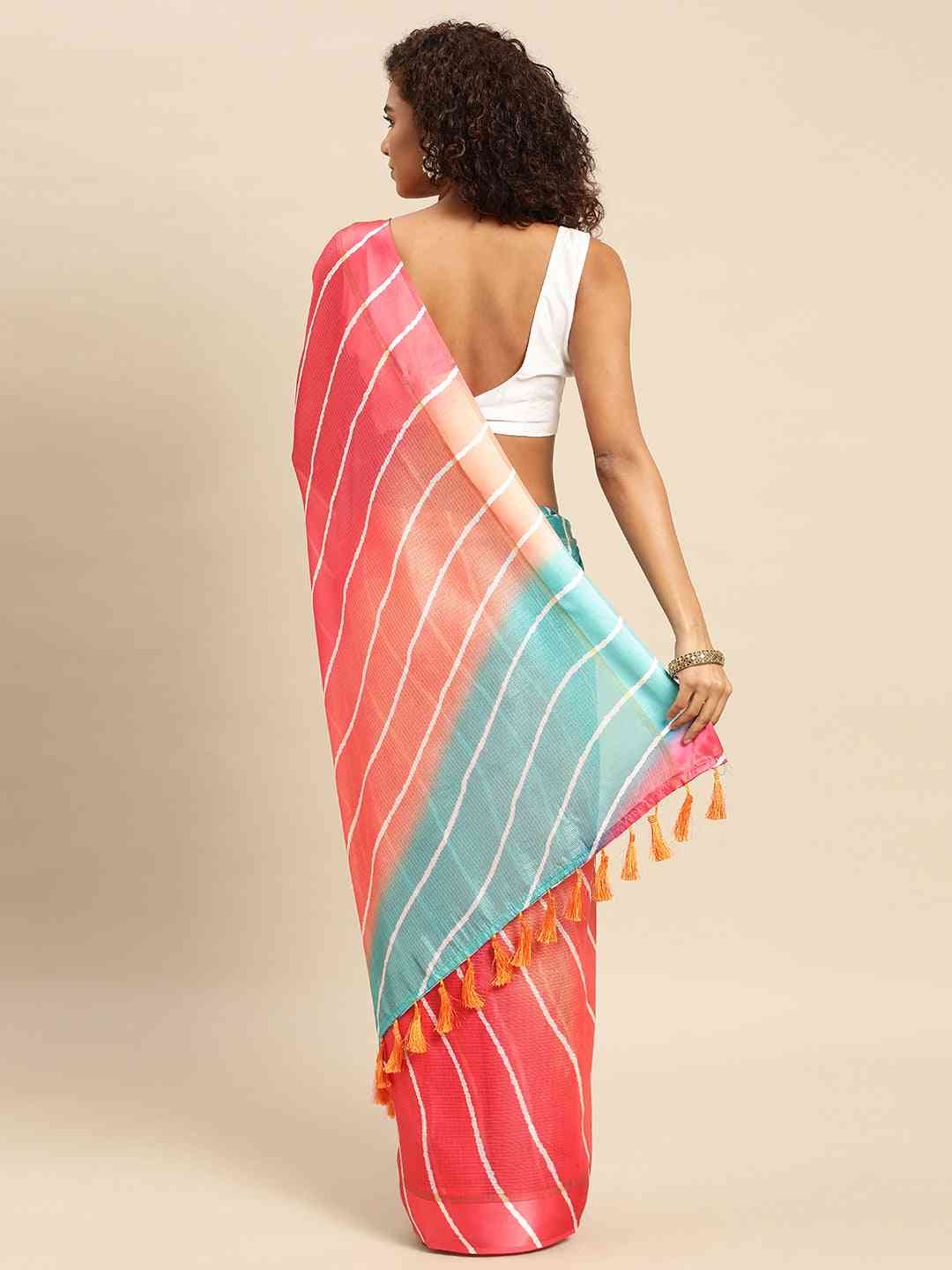 Soft Satin Kota Doriya Batik Digital Print Saree by My Store
