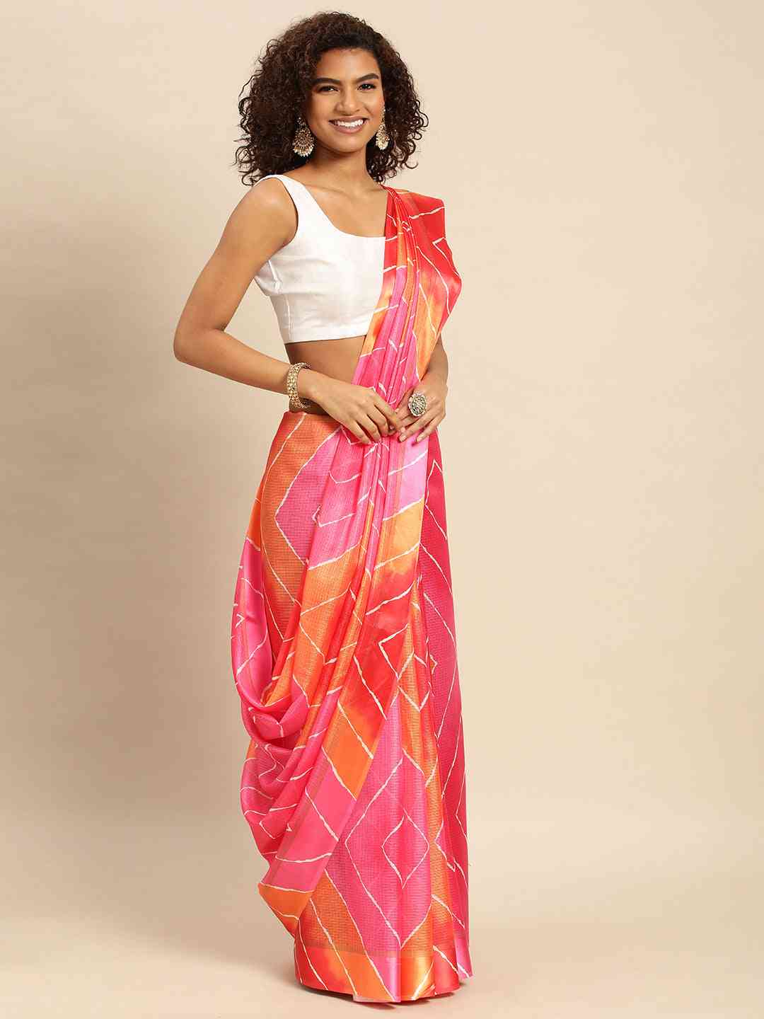 Soft Satin Kota Doriya Batik Digital Print Saree by My Store