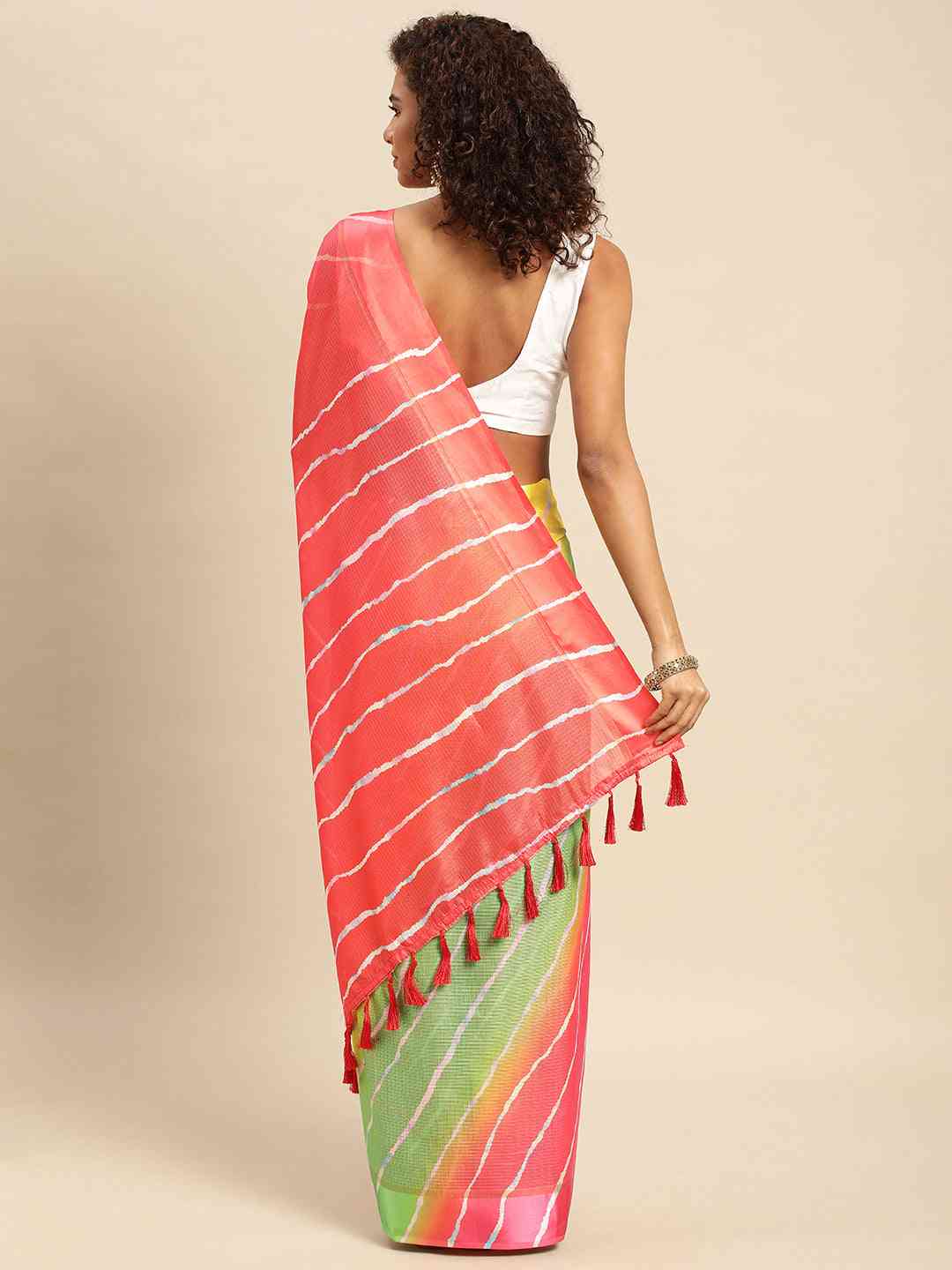 Soft Satin Kota Doriya Batik Digital Print Saree by My Store