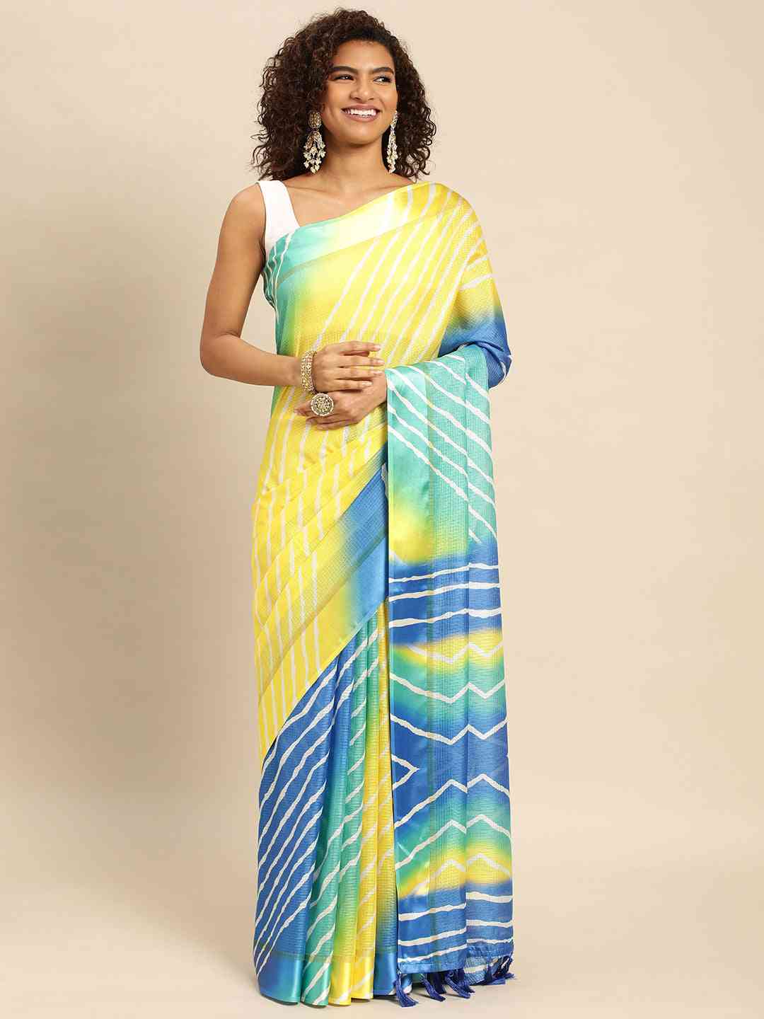 Soft Satin Kota Doriya Batik Digital Print Saree by My Store