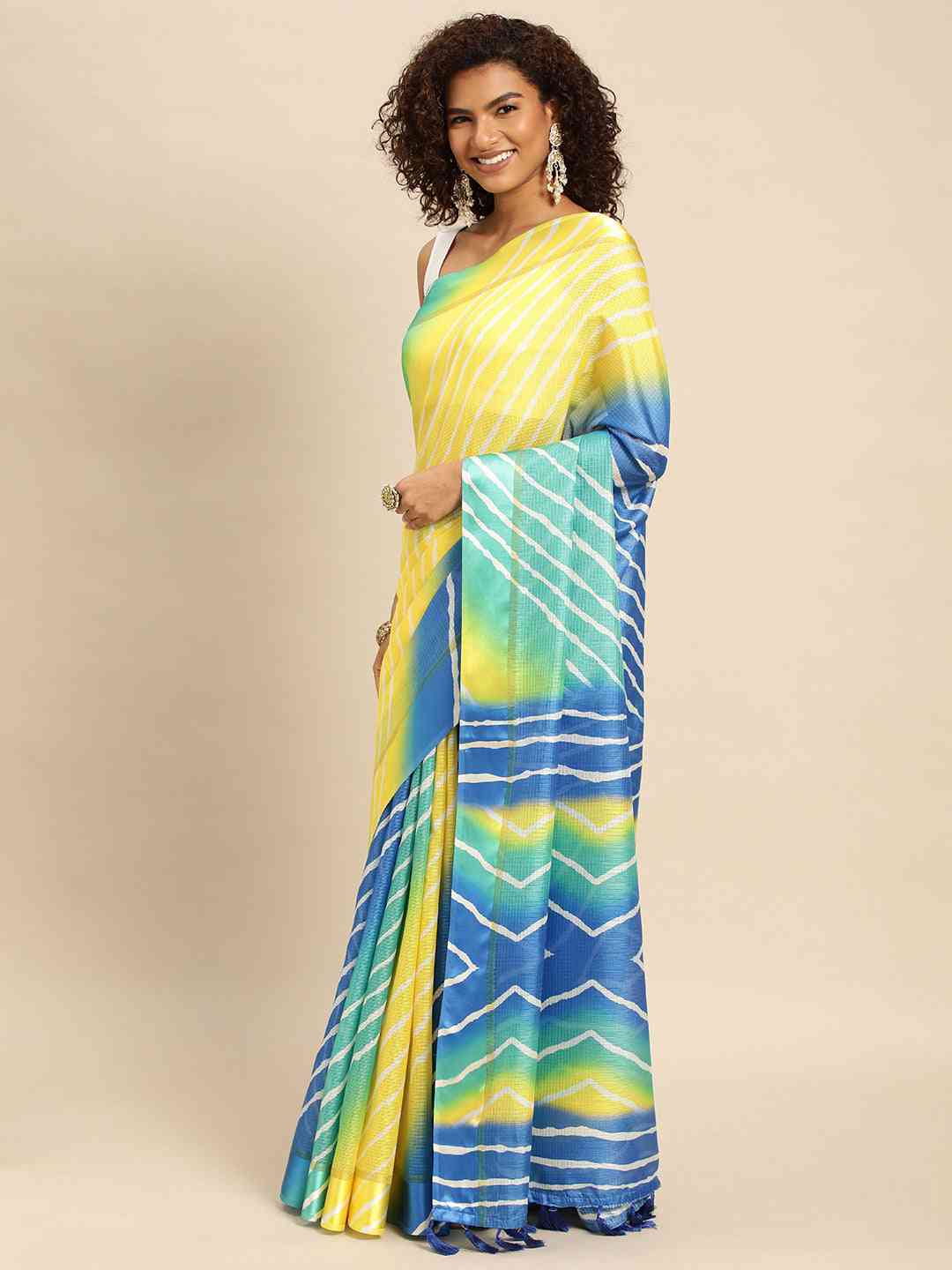 Soft Satin Kota Doriya Batik Digital Print Saree by My Store